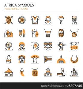 Africa Symbols , Thin Line and Pixel Perfect Icons