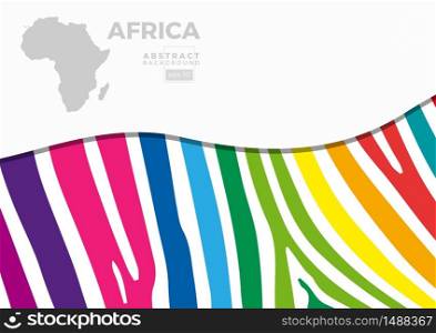Africa Vector abstract background with colorful zebra fur. Banner Design template for Brochure, Flyer or Depliant for business purposes.