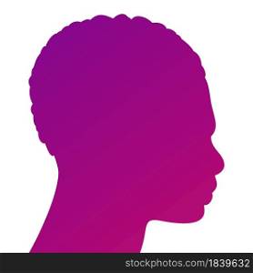 African American Boys Silhouette Profile Isolated on White Background with Unusual Gradient. Vector Man Head. Easy to Recolour.. African American Boys Silhouette Profile Isolated on White Background with Unusual Gradient. Man Head. Easy to Recolour. Vector Illustration.