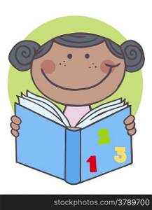 African American Girl Reading A Book