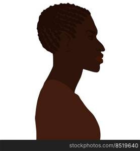 African american man side view portrait with short braids hairstyle vector art illustration isolated. African american man side view portrait with short braids hairstyle vector illustration isolated