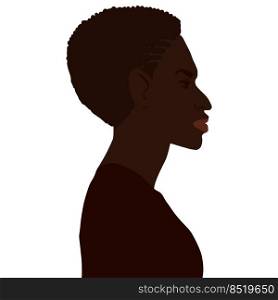 African american man side view portrait with short hairstyle vector art illustration isolated. African american man side view portrait with short hairstyle vector illustration isolated