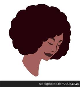 African american woman portrait handdrawn illustration isolated.. African american woman portrait handdrawn illustration