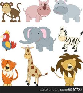African animals vector image