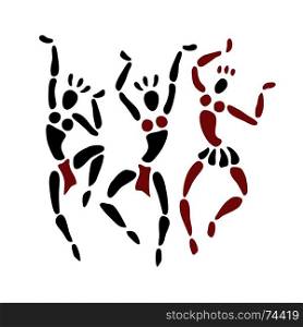 African Beautiful Women. Tribal Dancing silhouettes. Oriental dancer Vector illustration