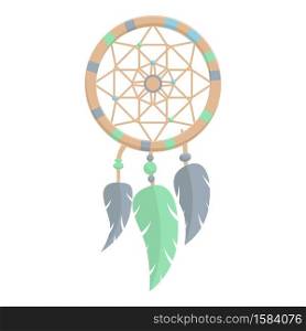 African dream catcher icon. Cartoon of african dream catcher vector icon for web design isolated on white background. African dream catcher icon, cartoon style