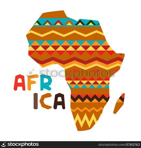 African ethnic background with illustration of ornate map.