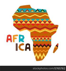 African ethnic background with illustration of ornate map.