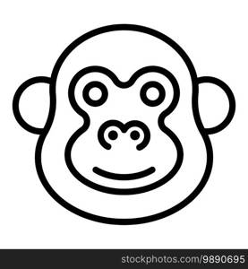 African gibbon icon. Outline african gibbon vector icon for web design isolated on white background. African gibbon icon, outline style