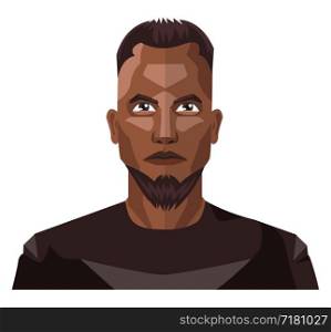 African guy with beard and short hair illustration vector on white background