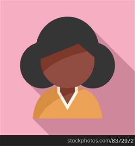 African people icon flat vector. Work office. Ehtnic mind. African people icon flat vector. Work office