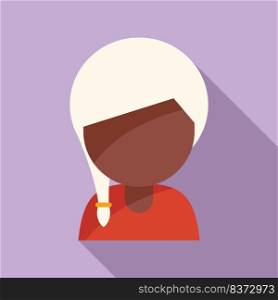 African person icon flat vector. Work happy. Africa adult. African person icon flat vector. Work happy