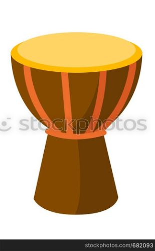 African tam tam drum vector cartoon illustration isolated on white background.. African tam tam drum vector cartoon illustration.
