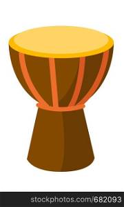 African tam tam drum vector cartoon illustration isolated on white background.. African tam tam drum vector cartoon illustration.