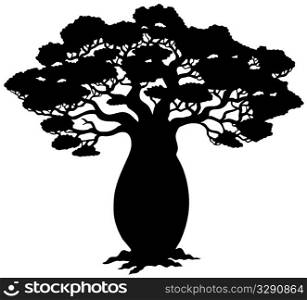 African tree silhouette