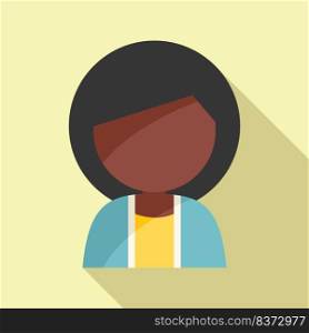 African woman icon flat vector. Adult person. Africa tribal. African woman icon flat vector. Adult person