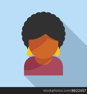 African woman icon flat vector. Generation age. Adult life. African woman icon flat vector. Generation age