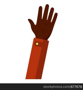 Afro american hand boy icon. Flat illustration of afro american hand boy vector icon for web design. Afro american hand boy icon, flat style