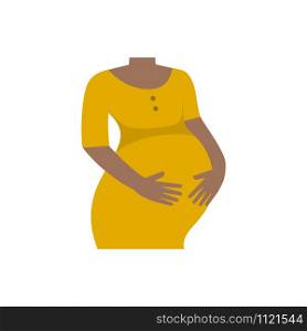 Afro american pregnancy woman. Flat vector illustration