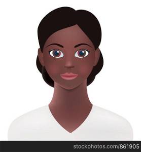 Afro american woman avatar isolated on white background. Vector illustration for your design.