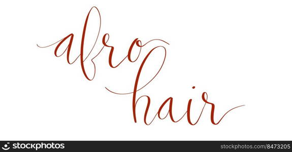  Afro hair handwritten lettering vector. Web banner template.. Afro hair handwritten lettering vector