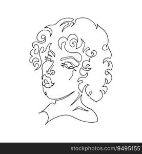 Afro Woman Face Continuous Line. High quality vector. Afro Woman Face Continuous Line. High quality