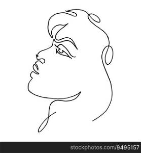 Afro Woman Face Continuous Line. High quality vector. Afro Woman Face Continuous Line. High quality