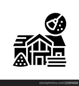 after builders cleaning glyph icon vector. after builders cleaning sign. isolated contour symbol black illustration. after builders cleaning glyph icon vector illustration