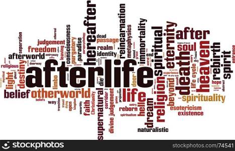 Afterlife word cloud concept. Vector illustration