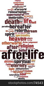 Afterlife word cloud concept. Vector illustration