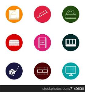 Aftermath icons set. Flat set of 9 aftermath vector icons for web isolated on white background. Aftermath icons set, flat style