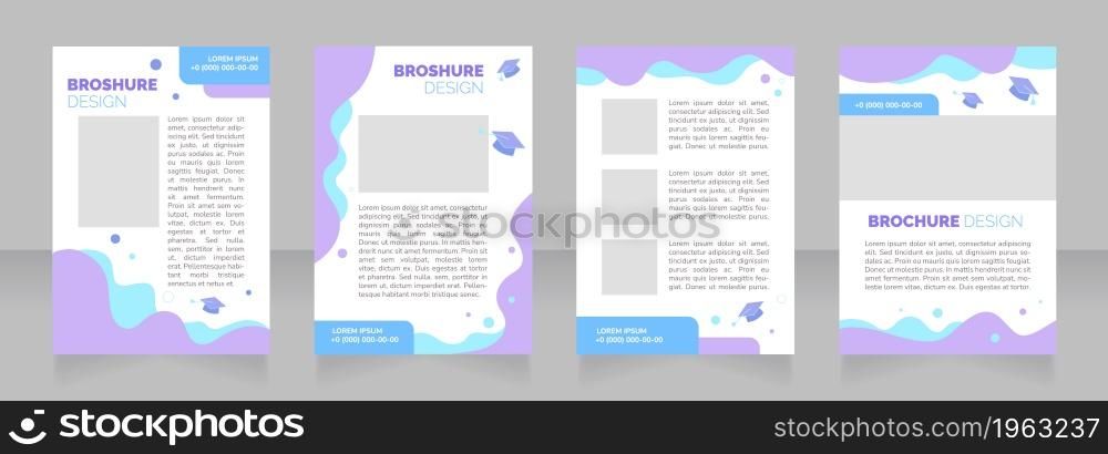 Afterschool program blank brochure layout design. Providing grants. Vertical poster template set with empty copy space for text. Premade corporate reports collection. Editable flyer paper pages. Afterschool program blank brochure layout design