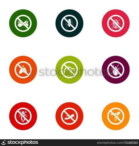Against icons set. Flat set of 9 against vector icons for web isolated on white background. Against icons set, flat style