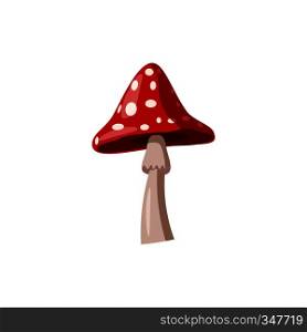 Agaric icon in cartoon style isolated on white background. Nature and flora symbol. Agaric icon, cartoon style