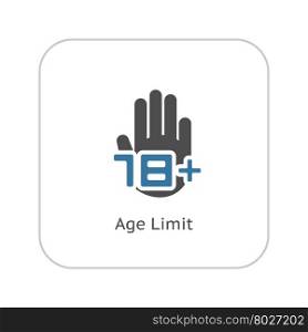 Age Limit Icon. Flat Design.. Age Limit Icon. Flat Design Isolated Illustration.