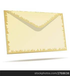 Aged postal envelope isolated on white background.