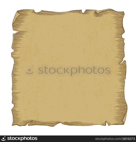Aged scroll paper illustration, vector, isolated on white, separated by layers