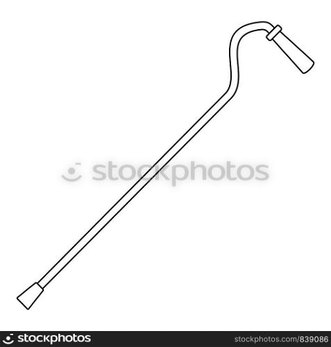 Aged walking stick icon. Outline illustration of aged walking stick vector icon for web design isolated on white background. Aged walking stick icon, outline style