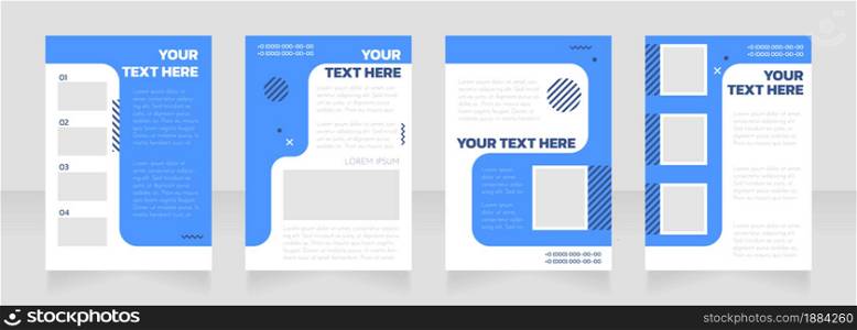 Agency administration blank brochure layout design. Industry info. Vertical poster template set with empty copy space for text. Premade corporate reports collection. Editable flyer paper pages. Agency administration blank brochure layout design