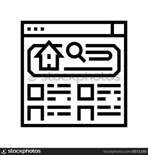 agency property estate home line icon vector. agency property estate home sign. isolated contour symbol black illustration. agency property estate home line icon vector illustration