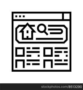 agency property estate home line icon vector. agency property estate home sign. isolated contour symbol black illustration. agency property estate home line icon vector illustration