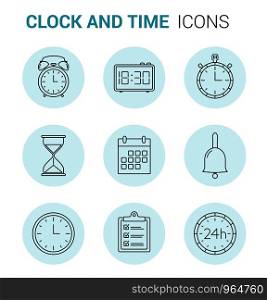 Agenda, calendar, clock and time line icons, vector eps10 illustration. Time Line Icons