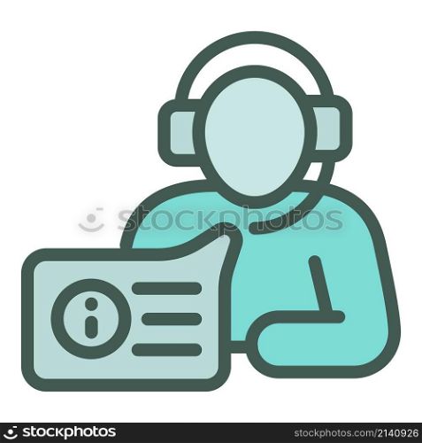 Agent desk icon outline vector. Customer service. Job work. Agent desk icon outline vector. Customer service