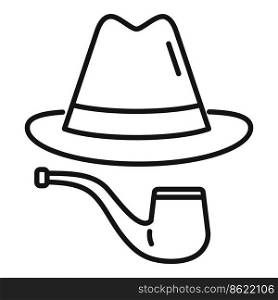 Agent smoking pipe icon outline vector. Secret service. Call center. Agent smoking pipe icon outline vector. Secret service