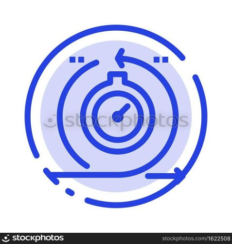 Agile, Cycle, Development, Fast, Iteration Blue Dotted Line Line Icon