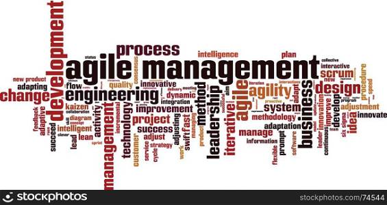 Agile management word cloud concept. Vector illustration