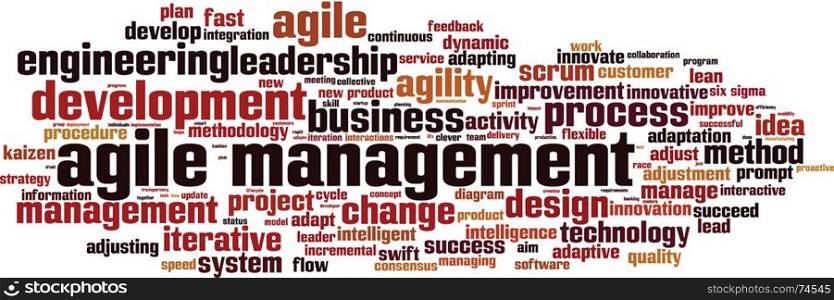 Agile management word cloud concept. Vector illustration