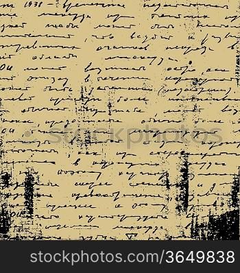 aging manuscript on brown paper, vector illustration