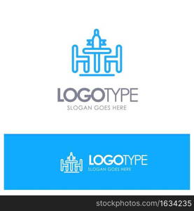 Agreement, Conference, Debate, Diplomacy, Meeting Blue outLine Logo with place for tagline