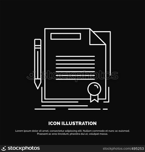 agreement, contract, deal, document, paper Icon. Line vector symbol for UI and UX, website or mobile application. Vector EPS10 Abstract Template background